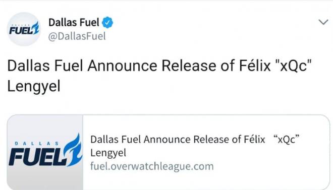 Overwatch: General - Dallas Fuel releases xQc following multiple Overwatch League Code of Conduct violations image 6