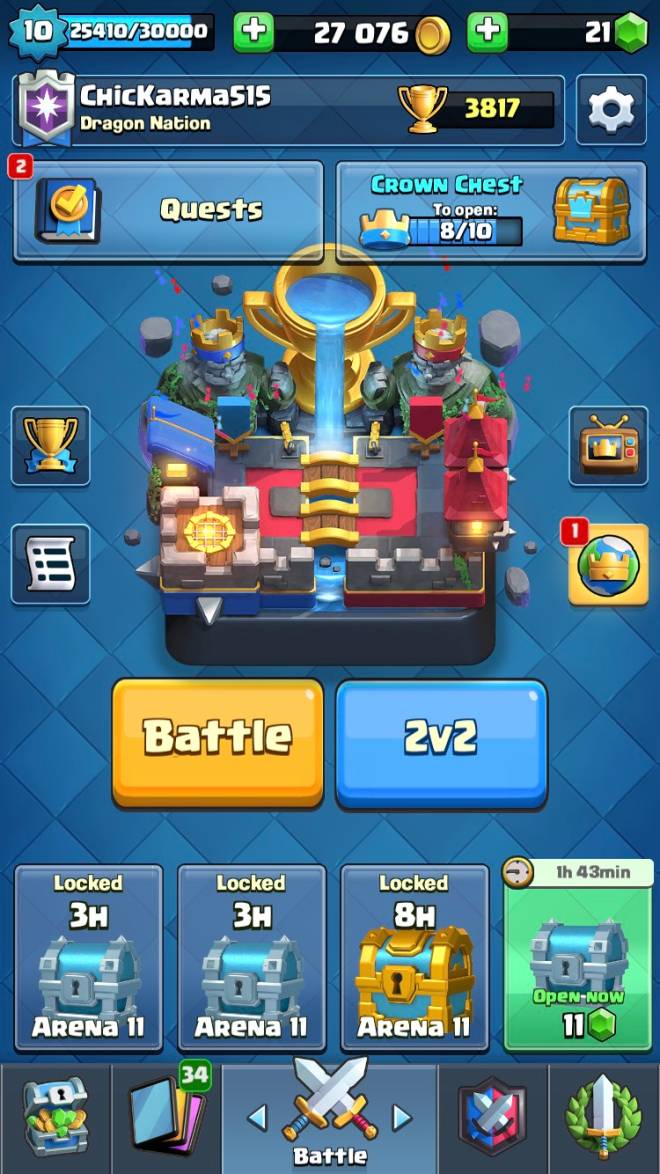 Clash Royale: Deck Builder - I made this deck in arena 8 and been using it since and just got to legendary arena whit it image 2