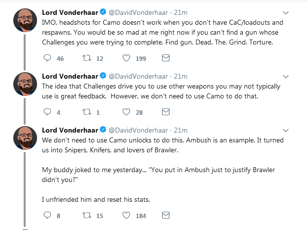 Call of Duty: General - Vonderhaar's explanation of blackout camo system image 1