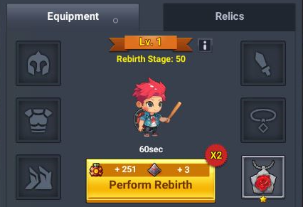 60 Seconds Hero: Idle RPG: FAQ's & Guides - [System]	[Rebirth] Guide to Rebirth image 4