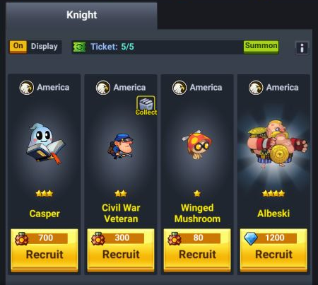 60 Seconds Hero: Idle RPG: FAQ's & Guides - [Knightage] How to Recruit New Knights image 2