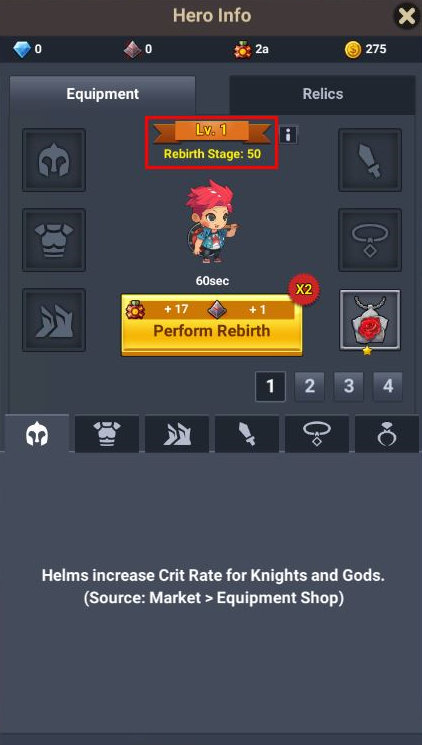 60 Seconds Hero: Idle RPG: FAQ's & Guides - [System] [Hero Level Up] How to Level Up and What do you Get from it? image 2