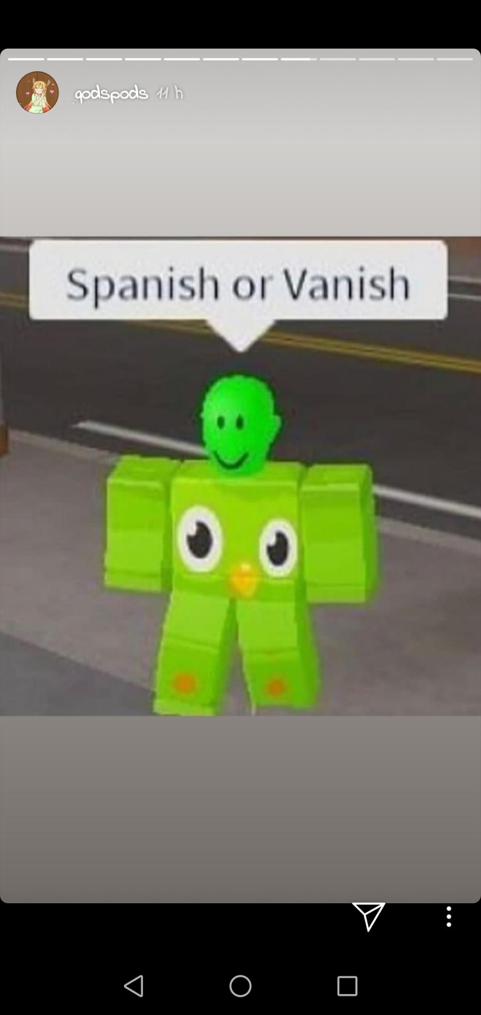 Spanish Or Vanish Roblox Meme