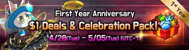 60 Seconds Hero: Idle RPG: Events - [Limited Offer] $1 Deal & First Anniversary Package 4/28(Tue) – 5/05(Tue) image 1