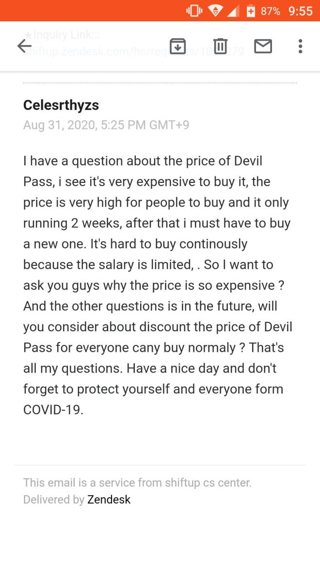 DESTINY CHILD: FORUM - 😱😱😱 I just asked DC dev for discount the Devil Pass image 2