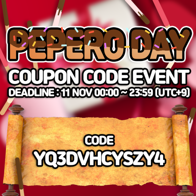  Three Kingdoms RESIZING: Event - [Event] Pepero Day Coupon Code Event image 1