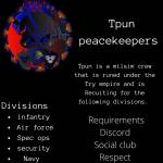 TPUN is a milsim crew that's runed under the TRY empire and is Recuiting for the following divisions